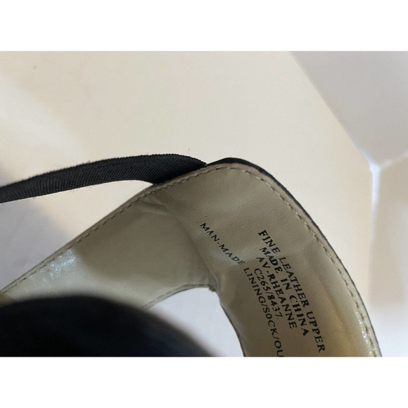 Adrienne Vittadini Woman’s Black Open Toe Wedge Sandals Elastic Slip On 6 Shoes - Picture 9 of 13